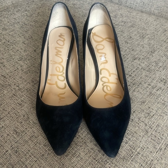 Sam Edelman Black Suede Pointy Toe Heels Size 9.5 - Picture 4 of 13